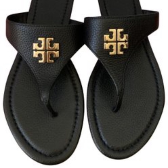 Tory Burch Shoes - EUC Tory Burch Jolie Black Leather Thong